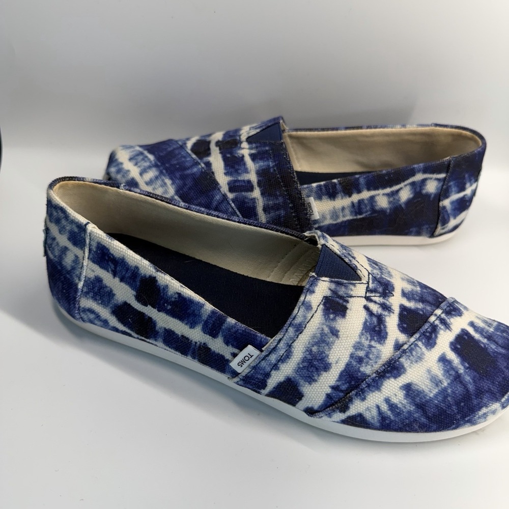 TOMS Women's Alpargata Flats Navy Tie Dye Size 7